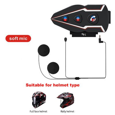 Căști pentru cască de motocicletă Bluetooth 5.0 Set de apeluri fără fir Mâini libere Căști stereo anti-interferențe rezistente la apă