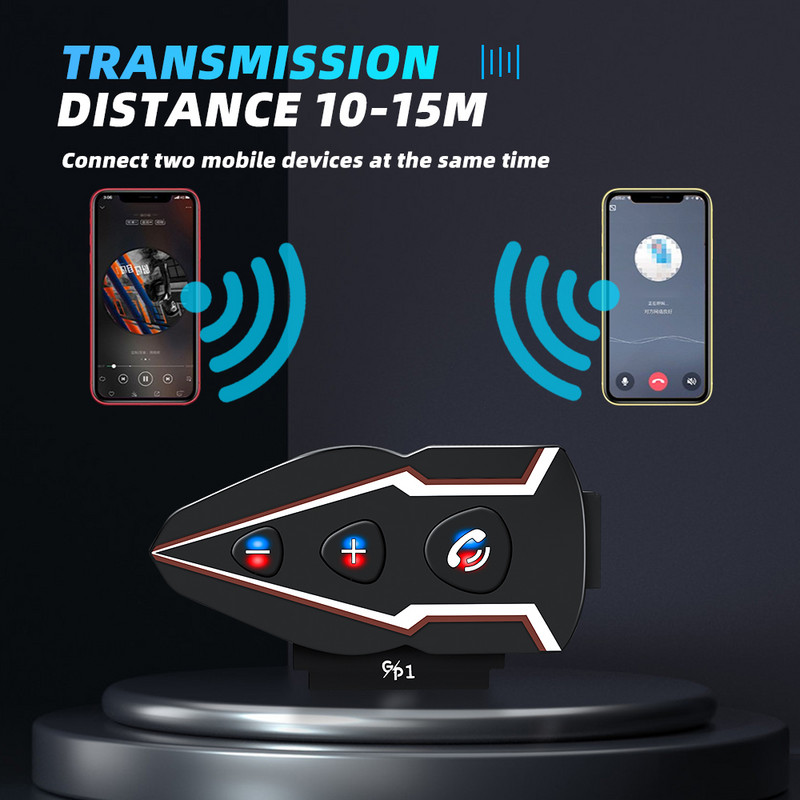 Căști pentru cască de motocicletă Bluetooth 5.0 Set de apeluri fără fir Mâini libere Căști stereo anti-interferențe rezistente la apă