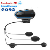 Cască Moto Bluetooth V4.1 Cască Motocicletă Radio FM Căști Stereo Mâini libere Impermeabil pentru programe FM Navigație GPS