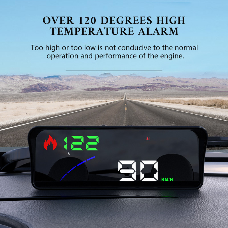 WYING P9 OBD2 HUD Vitezometre digitale automate pentru mașină Afișaj cu cap în sus Alarma de tensiune pentru temperatura apei pentru mașină Instrumente automate inteligente