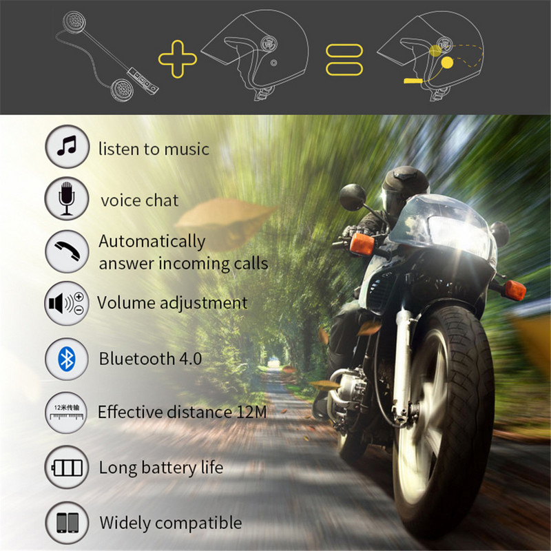 Căști cu cască de motocicletă Bluetooth Căști fără fir pentru călărie Mâini libere Stereo Anti-interferențe Căști automate pentru motocross