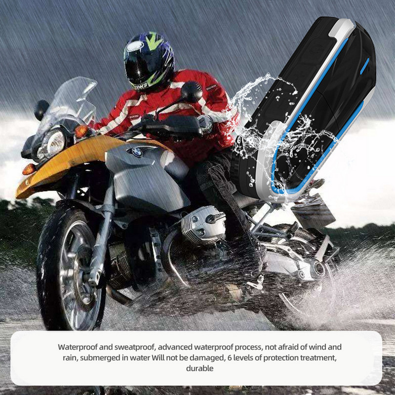 Cască Moto Bluetooth V4.1 Cască Motocicletă Radio FM Căști Stereo Mâini libere Impermeabil pentru programe FM Navigație GPS