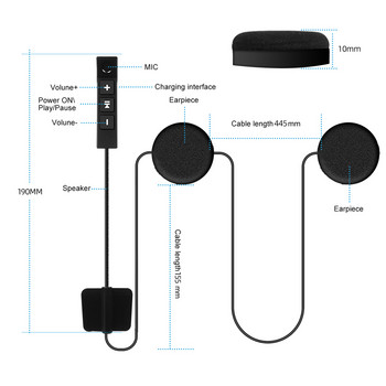 BT11 Plus Мотоциклетна каска Слушалки Bluetooth5.3 Безжична поддръжка на стерео слушалки Автоматичен отговор Хендсфри разговори Микрофон ZW