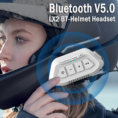 Bluetooth 5.0 motociklo šalmo laisvų rankų įranga 1200 mAh belaidė motociklo laisvų rankų įranga stereo žemų dažnių ausinės MP3 garsiakalbis IP67 atsparus vandeniui