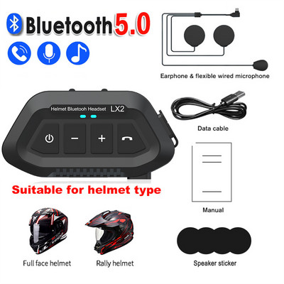 Bluetooth 5.0 motoros sisak fejhallgató 1200mAh vezeték nélküli motoros kihangosító sztereó basszus fülhallgató MP3 hangszóró IP67 vízálló