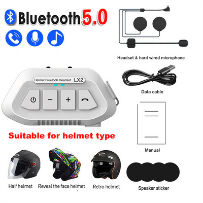 Bluetooth 5.0 motoros sisak fejhallgató 1200mAh vezeték nélküli motoros kihangosító sztereó basszus fülhallgató MP3 hangszóró IP67 vízálló
