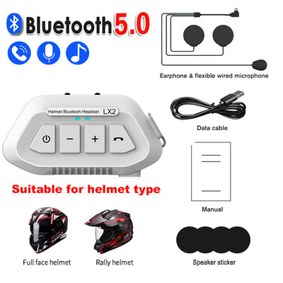 Bluetooth 5.0 motoros sisak fejhallgató 1200mAh vezeték nélküli motoros kihangosító sztereó basszus fülhallgató MP3 hangszóró IP67 vízálló