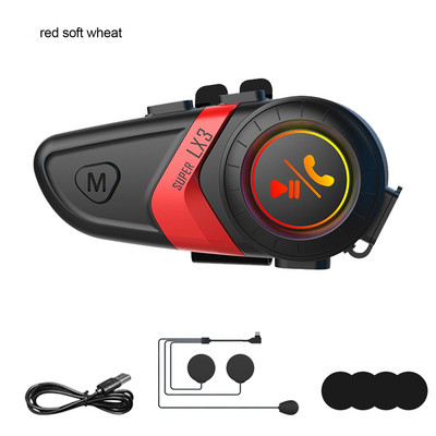 1 buc LX3 Cască de motocicletă Căști Bluetooth Mâini libere cu muzică impermeabilă Cască fără fir Căști Căști luminoase Playe C4V3