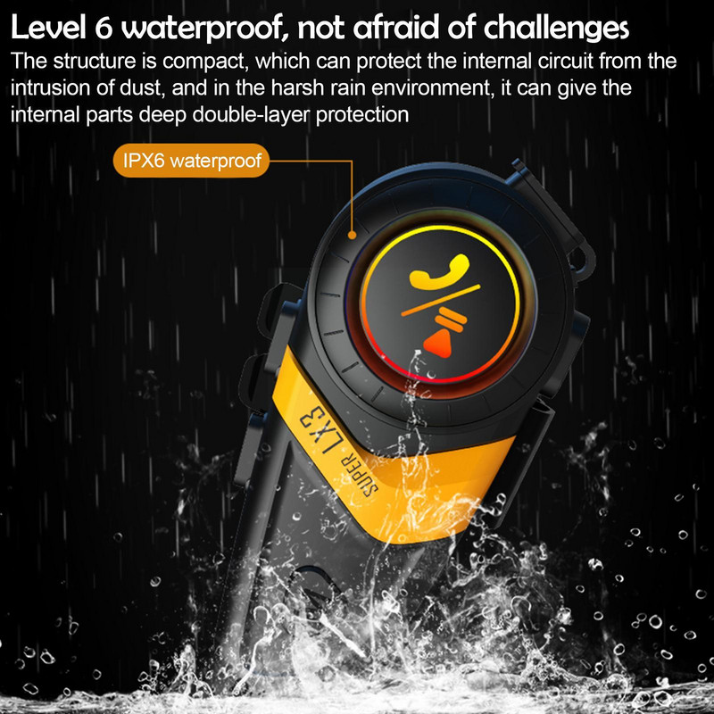 1 buc LX3 Cască de motocicletă Căști Bluetooth Mâini libere cu muzică impermeabilă Cască fără fir Căști Căști luminoase Playe C4V3