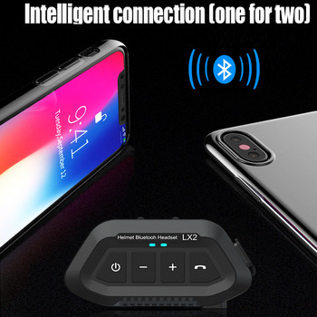 LX2 Bluetooth 5.0 Слушалки за мотоциклетна каска Безжично намаляване на шума Слушалки за колоездене Водоустойчиви Поддържа Музика за разговори със свободни ръце