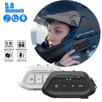 LX2 Bluetooth 5.0 motoros sisak fejhallgató vezeték nélküli zajcsökkentő kerékpáros fejhallgató vízálló, támogatja a kihangosító hívást zene