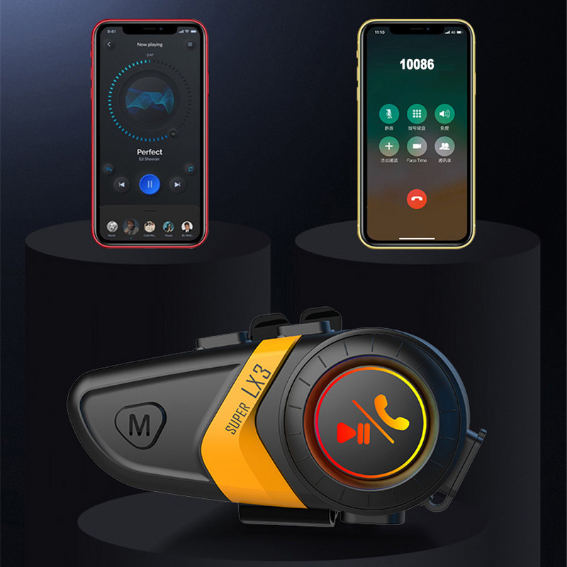 Super LX3 motoros sisak fejhallgató Bluetooth 5.0 fejhallgató vezeték nélküli vízálló IPX6 kihangosító motoros fülhallgatóhoz