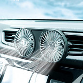 Răcitor de aer pentru mașină Convenabil cu 7 lame de ventilator cu lumină ambientală Ventilator electric de răcire pentru mașină cu două capete pentru automobile