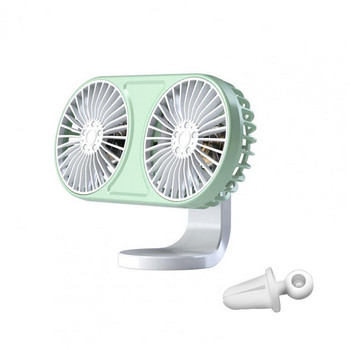 Автомобилен въздушен охладител Удобен 7 лопатки на вентилатора с околна светлина Електрически автомобилен вентилатор за охлаждане с двойна глава за автомобил