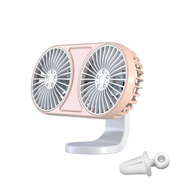 Răcitor de aer pentru mașină Convenabil cu 7 lame de ventilator cu lumină ambientală Ventilator electric de răcire pentru mașină cu două capete pentru automobile