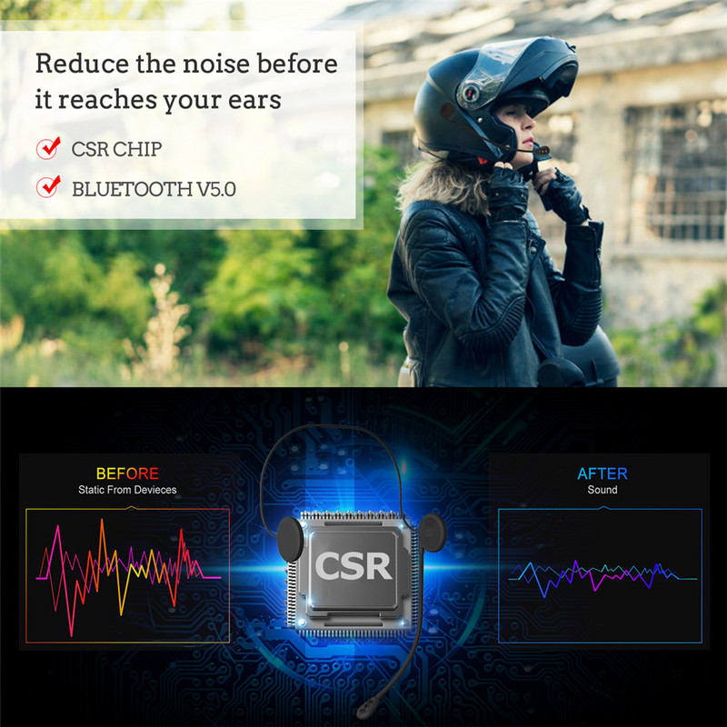 Cască Moto Căști Bluetooth 5.0 Căști pentru motociclete Difuzor ultra-subțire fără fir Căști Apel Mâini libere Player muzical MP3