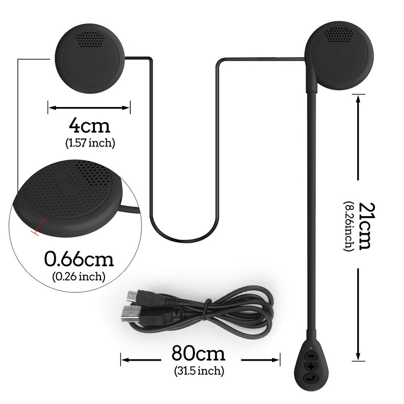 Cască Moto Căști Bluetooth 5.0 Căști pentru motociclete Difuzor ultra-subțire fără fir Căști Apel Mâini libere Player muzical MP3