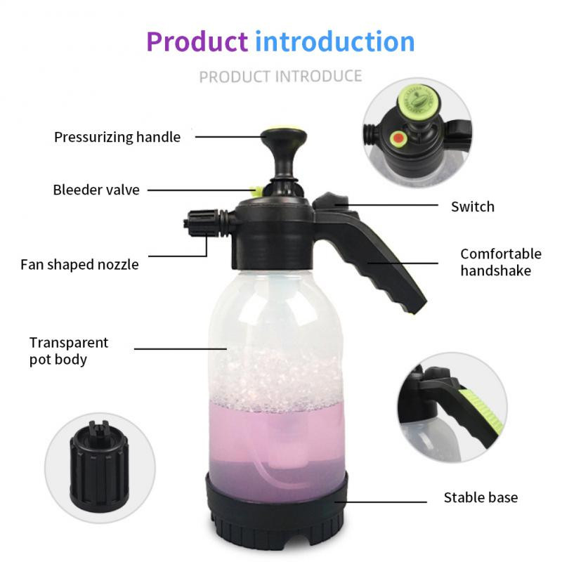 Pulverizator de spumă 2L Pulverizator de spălat auto Pulverizator de spumă cu presiune automată Pulverizator de plastic automat pentru udator cu spumă pentru ferestre de uz casnic