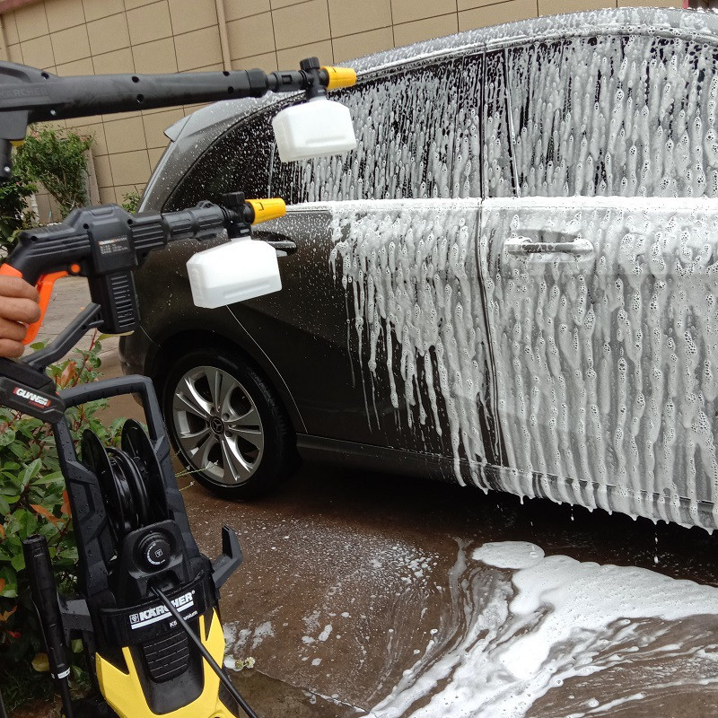 Pistol electric de spălat auto cu litiu fără fir de 400 ml oală cu spumă oală cu spumă de înaltă presiune pentru spălătorie auto cu spumă reglabilă