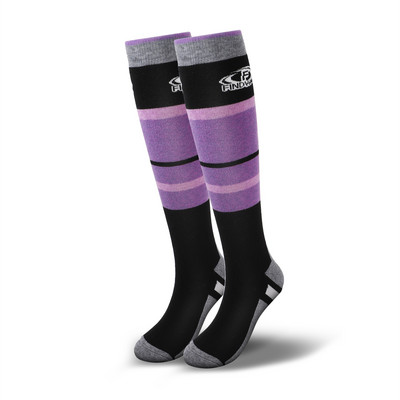 Findway Ски чорапи от мериносова вълна Зимни топли чорапи за мъже, жени 1 чифта в опаковка над прасеца (OTC) Термочорапи
