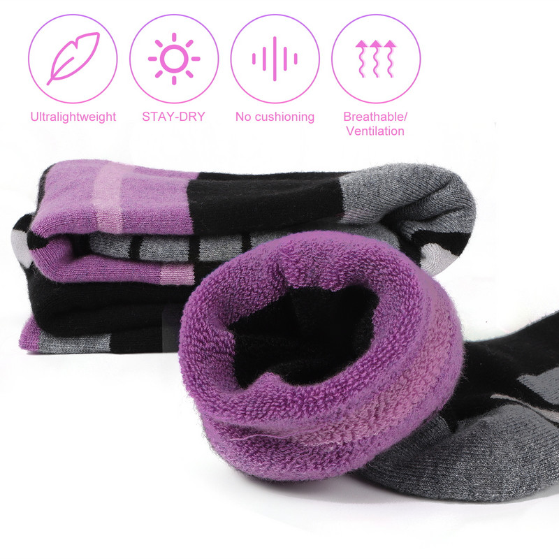 Șosete de schi Findway din lână merinos Sosete calde de iarnă pentru bărbați, femei, pachet de 1 pereche, șosete termice peste vițel (OTC)