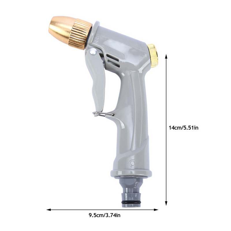 Pistol de pulverizare cu apă de înaltă presiune, duză din alamă metalică, furtun de grădină, țeavă, gazon, pulverizator de spălat auto, aspersor, instrument de spălare auto, pistoale de apă