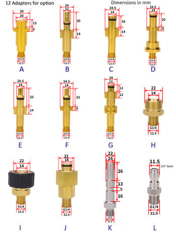 Ρυθμιζόμενο πλυντήριο υψηλής πίεσης Brass Pro Snow Foam Lance Car Clean Foam Washer Soap Gun Ακροφύσιο αφρού Αφρού Γεννήτρια Αφρού