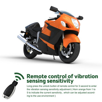 Интелигентно управление Аларма за мотоциклет Дистанционно стартиране без ключ Мобилно приложение Система за управление Електрическо заключване на двигателя Аларма за мотоциклет Сирена