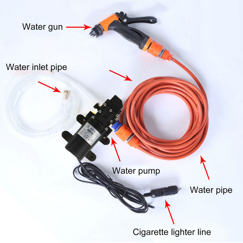 Spălătorie auto 12 V Pompă pentru pistol Mașină de spălat auto Curățător de înaltă presiune Îngrijire mașină Mașină de spălat rufe portabilă Dispozitiv de curățare electrică