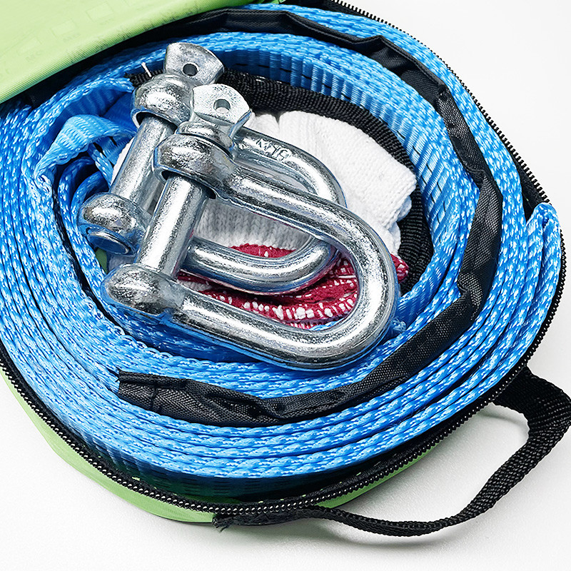 Cureaua de remorcare pentru mașină de curse frânghie pentru troliu auto nailon 5M 8 tone de recuperare cablu de remorcare curea centură Accesorii de teren rezistente cârlige metalice