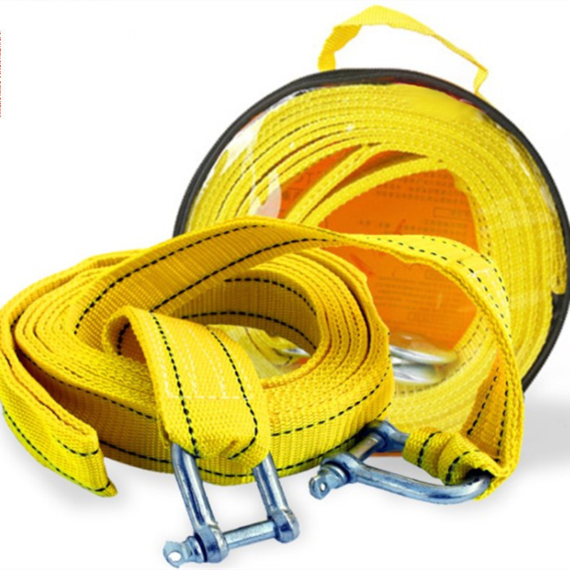 4M Sunkios apkrovos 5 tonų automobilio vilkimo trosas, traukimo lyno diržo kabliai, didelio stiprumo nailono traukimo diržas, visureigis, auto trauka, universalus