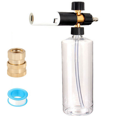 Tun cu spumă pentru spălat cu presiune pentru spălătorie auto, lance de spumă pentru zăpadă cu conector bine etanșat recent îmbunătățit, conector rapid de 1/4 inch