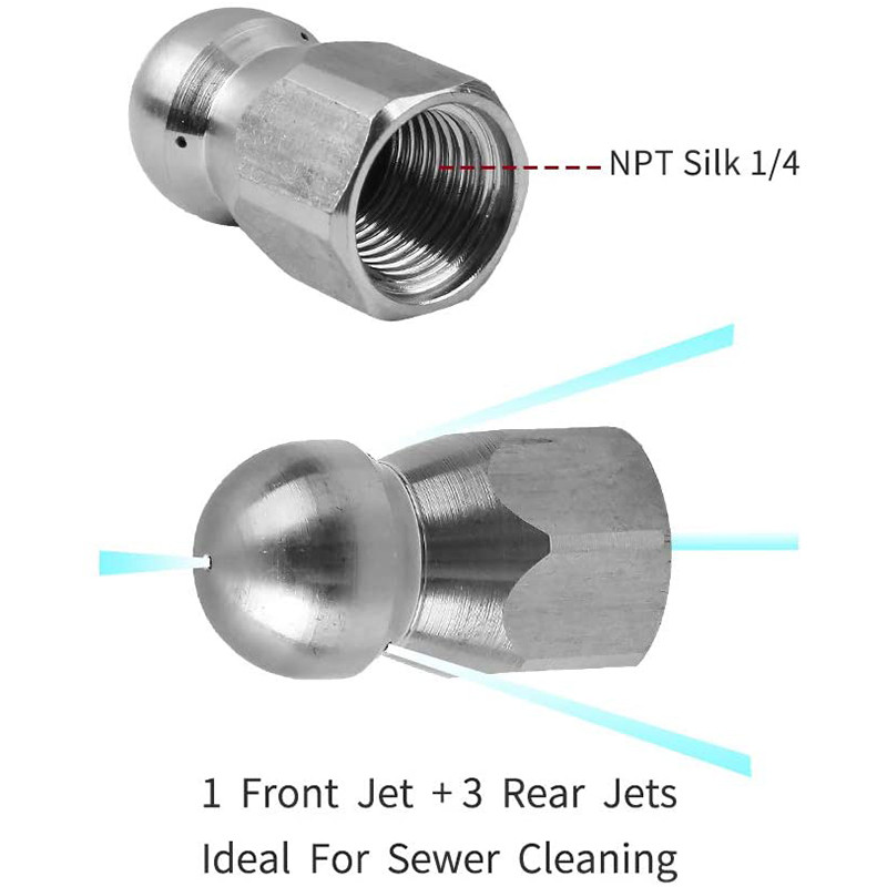 Karcher K2-K7, kanalizacijos kanalizacijos valiklių rinkinys aukšto slėgio valikliui, automobilių dalys 1/4 colio, mygtuko nosies purškimo antgalis, anga 4,0 3600 psi