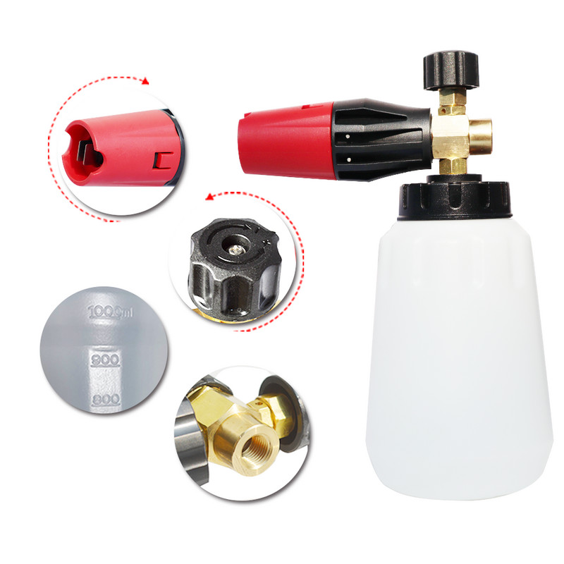 Slėgio plovimo putplasčio patrankos automobilių plovimo mašina Snow Foam Lance Car Clean Soap putų ploviklis, skirtas Karcher Interskol Huter Stihl Parkside