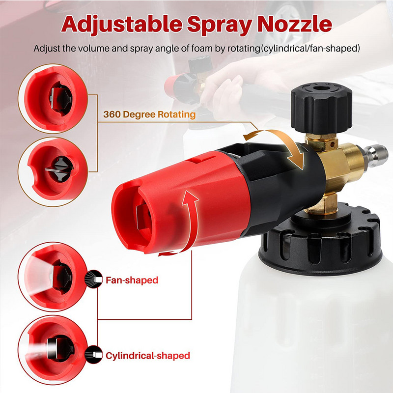 Slėgio plovimo putplasčio patrankos automobilių plovimo mašina Snow Foam Lance Car Clean Soap putų ploviklis, skirtas Karcher Interskol Huter Stihl Parkside