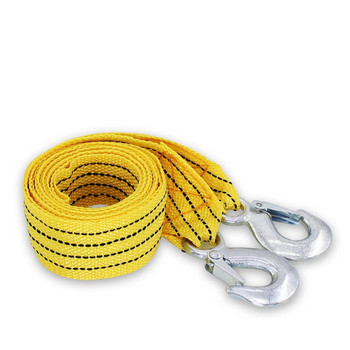4M Heavy Duty 3Ton Car Tow Cable Towing Pull Rope Strap Hooks Van Road Recovery