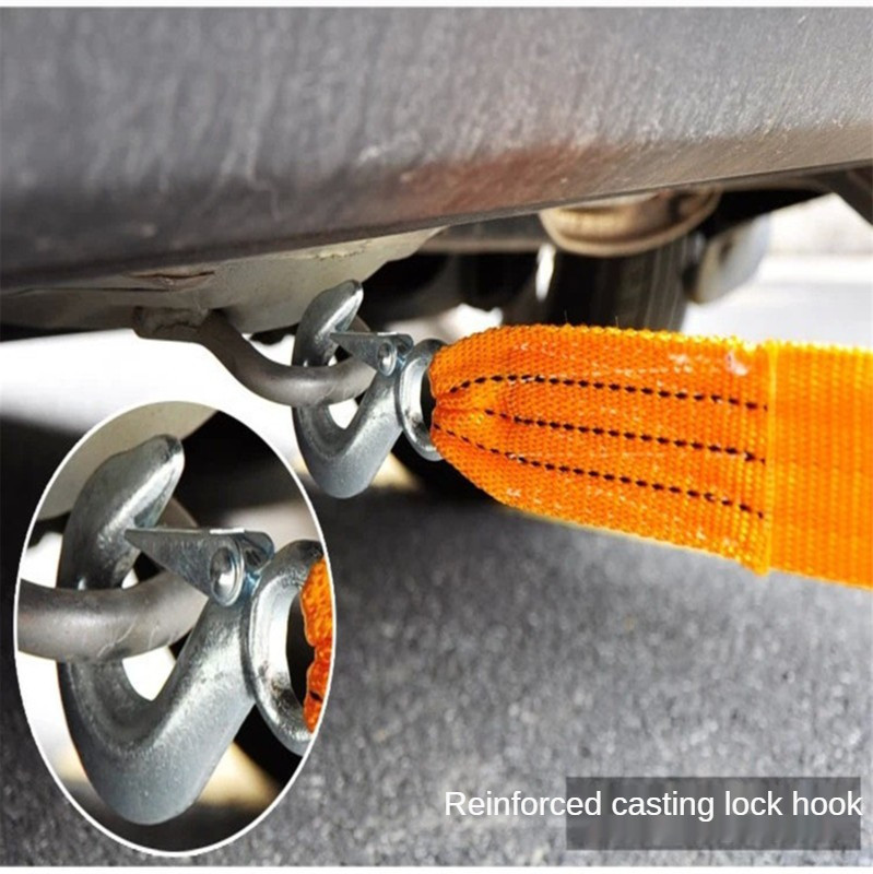 4M Heavy Duty 3Ton Cablu de remorcare a mașinii Remorcare Tragere frânghie Cureaua cârlige Van Road Recovery