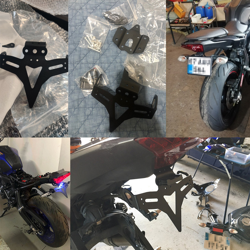 Pentru MT-07 MT 07 MT07 2013-2021 2014 2018 Suport pentru eliminarea aripilor Suport pentru plăcuță de înmatriculare pentru motocicleta Înregistrare