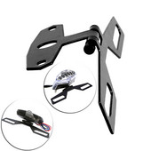 Suport metalic universal pentru plăcuță de înmatriculare pentru motocicletă Lumină spate Suport cadru pentru plăcuță de înmatriculare, pliabil fix, Suport pentru lumină