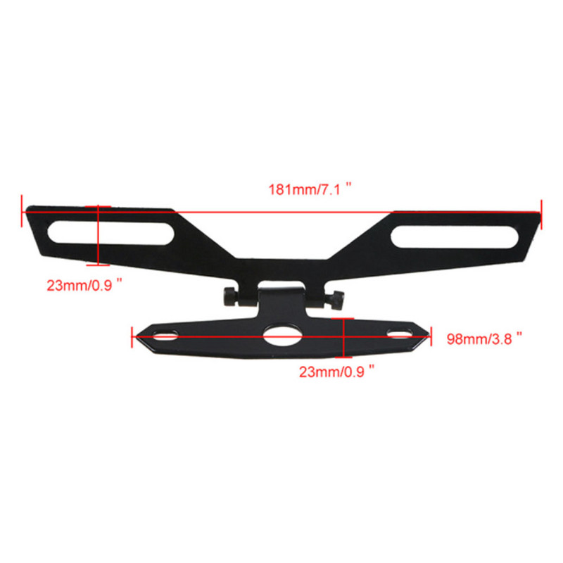 Suport metalic universal pentru plăcuță de înmatriculare pentru motocicletă Lumină spate Suport cadru pentru plăcuță de înmatriculare, pliabil fix, Suport pentru lumină