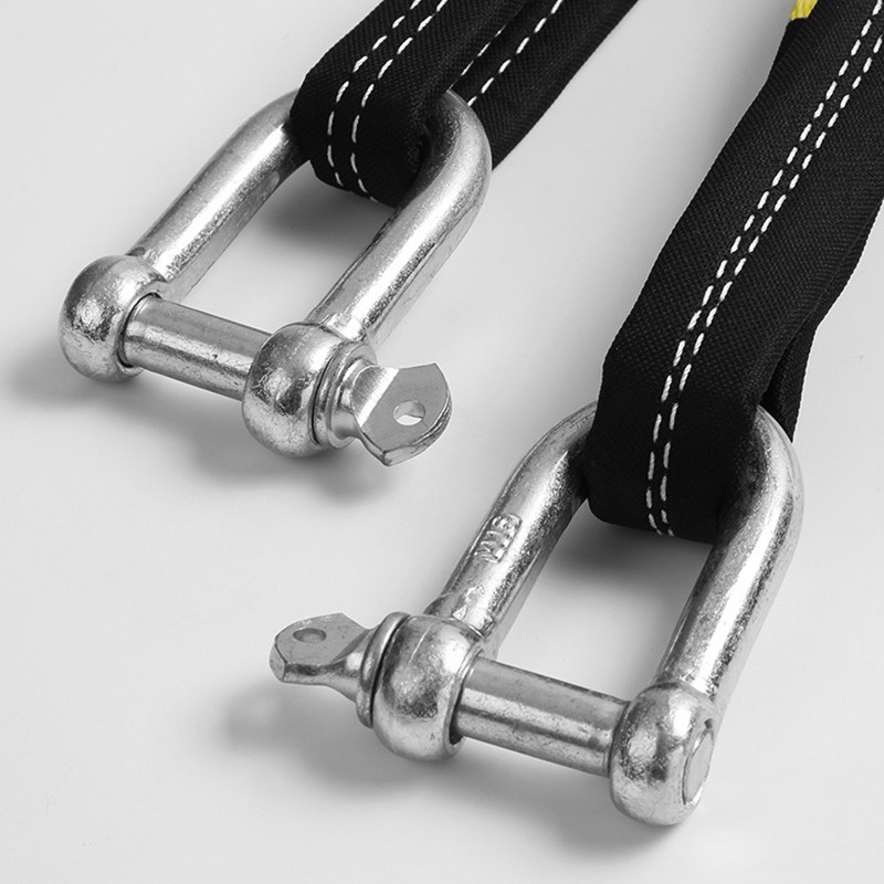 Cablu de frânghie de remorcare a mașinii de 5 m și 8 tone, cu cârlige în U, nailon de înaltă rezistență, cu lumină reflectorizată, pentru mașină, camion, remorcă SUV