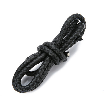 Mibrow 1 метър 3/4/5/6 мм кръгли плетени кожени шнурове Винтидж черни кафени кожени въжета за изработка на бижута за гривни