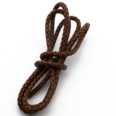 Mibrow 1 metras 3/4/5/6 mm apvalios pintos odinės virvelės Vintažinės juodos kavos odinės virvelės apyrankėms papuošalams gaminti