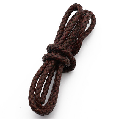 Mibrow 1 metras 3/4/5/6 mm apvalios pintos odinės virvelės Vintažinės juodos kavos odinės virvelės apyrankėms papuošalams gaminti