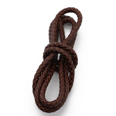 Mibrow 1 metras 3/4/5/6 mm apvalios pintos odinės virvelės Vintažinės juodos kavos odinės virvelės apyrankėms papuošalams gaminti