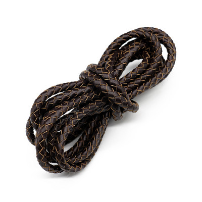 Mibrow 1 metras 3/4/5/6 mm apvalios pintos odinės virvelės Vintažinės juodos kavos odinės virvelės apyrankėms papuošalams gaminti