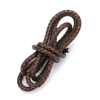 Mibrow 1 metras 3/4/5/6 mm apvalios pintos odinės virvelės Vintažinės juodos kavos odinės virvelės apyrankėms papuošalams gaminti