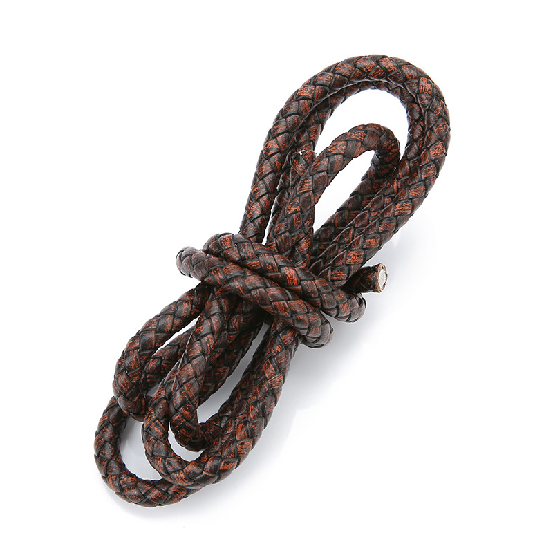 Mibrow 1 metras 3/4/5/6 mm apvalios pintos odinės virvelės Vintažinės juodos kavos odinės virvelės apyrankėms papuošalams gaminti