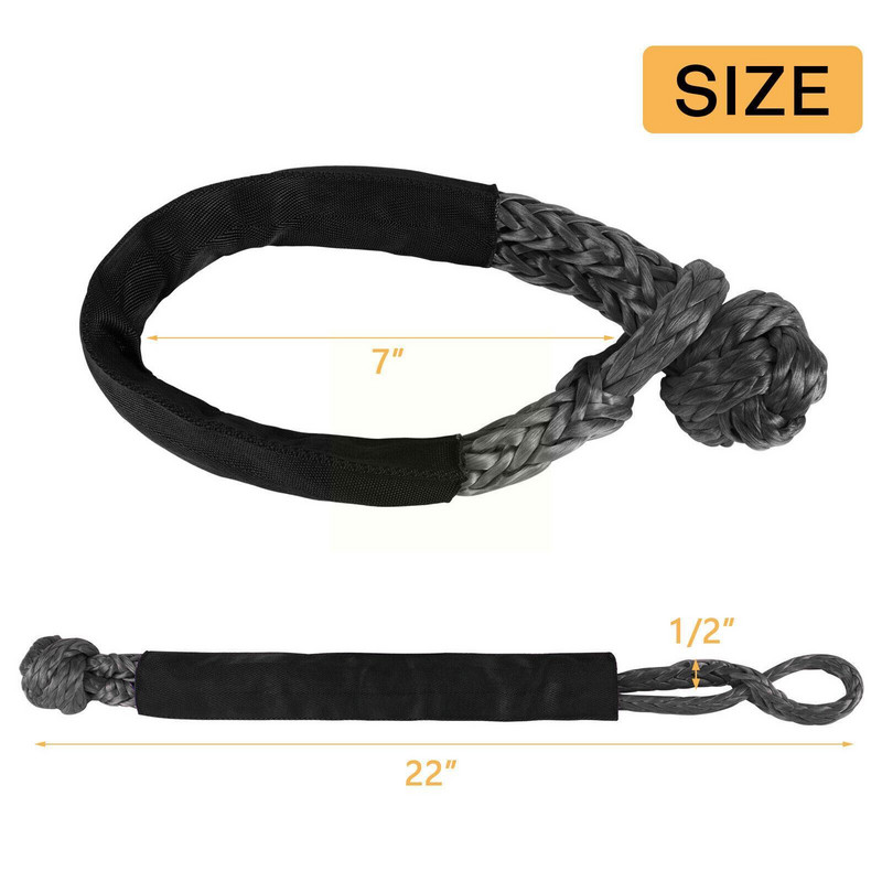 Troliu Snatch Recover Ring 55000lbs Kit de cătușe moale Remorcare Snatch Ring Block Depot pentru agricultura SUV Camion ATV UTV Marine Y3C3