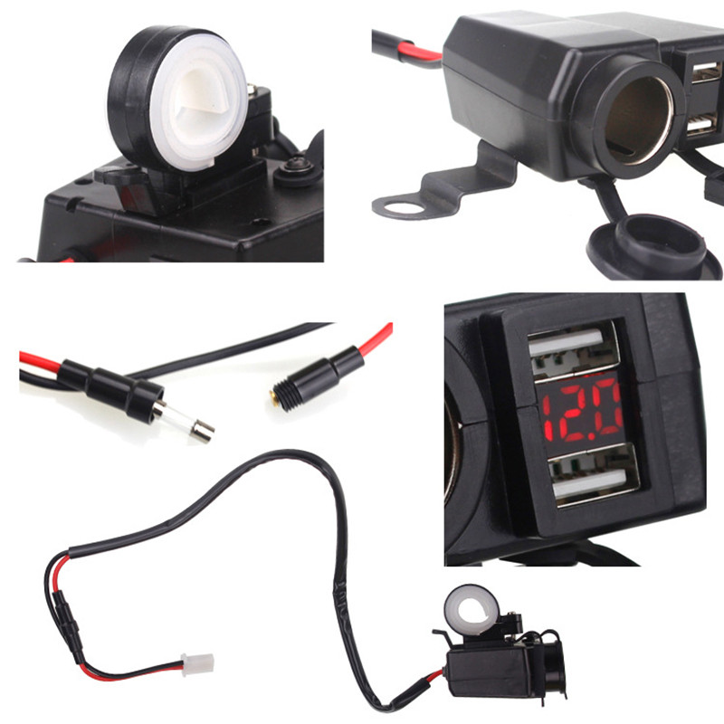 Priză pentru brichetă pentru motociclete 5V 4.2A Încărcător USB dublu 12V-24V pentru accesorii pentru motociclete Adaptor de alimentare